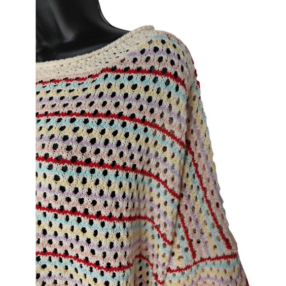 Haptics By Holly Harper 3X Multicolor Crochet Knit Sweater - Picture 9 of 10